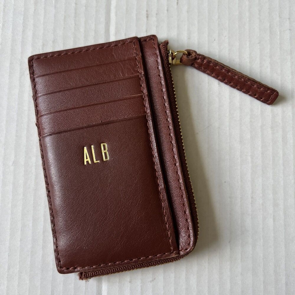 MADEWELL BROWN Leather Zip Card Case Wallet NWOT